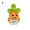 1/2Pcs Positive Crocheted Vegetable with Encouraging Card Emotional Support Handmade Knitting Carrot Broccoli Toy Doll Kids Adults Gift