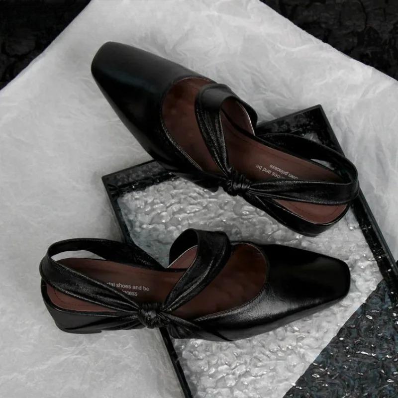 Wedges Women's Sandals High Heels Woman Slippers Shoes Square Toe Luxury Slingback 2025 Summer New Shallow Dress Trend Pumps