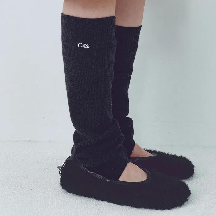 Logo Stitch 2-Way Leg Warmer_CTA937(Black)