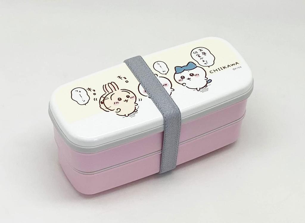 Chiikawa Bento Box, 2-Tier, Dishwasher and Microwave Safe, Made in Japan, Includes Chopsticks, 16.5cm, Top Tier 340ml, Bottom Tier 300ml, What Should