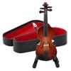 Wooden Mini Musical Instrument With Bow Collectible Figurines Mini Violin Replica  Room Decor
