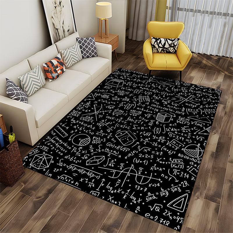 Mathematical Formula Pattern Carpet suitable as a non-slip mat for the living room or bedroom sofa