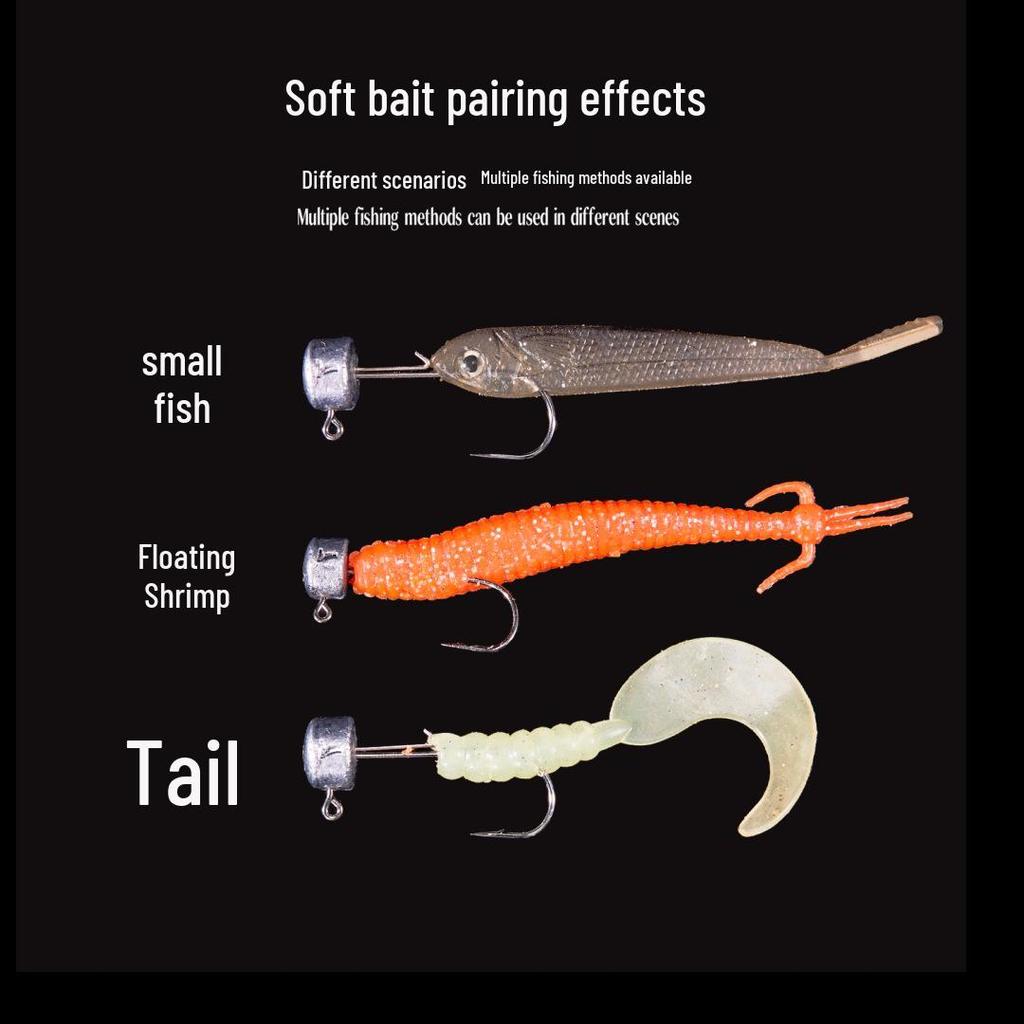 Ned Head Jigs Bass Hooks Lure with Soft Baits, Black Pit Fishing Hooks, Perch Hooks, 7g Micro Reinforced Blood Groove, Anti-Loss Design.