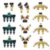 Brass 3/4" Thread Garden Hose Water Splitter 2/4-Way Garden Tap Irrigation Valve Y Type Watering Adjustable Switch Controller