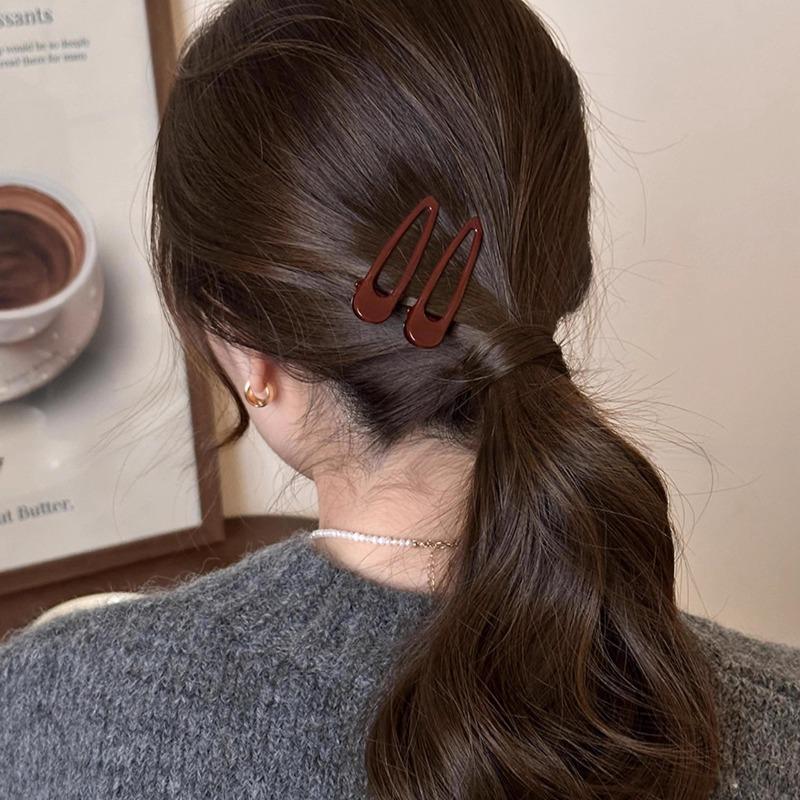 Vintage Red Duckbill Clip New French Hairpin Retro Side Part Hair Clip with Non-Slip Teeth Elegant Forehead Bangs Barrettes