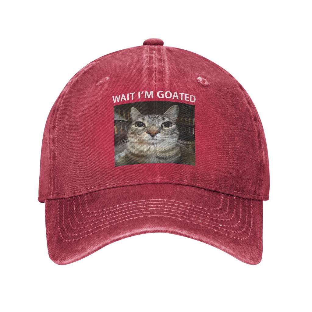Klassische Warte Ich Bin Geil Katze Albernes Meme Baseballkappen Unstrukturiert Humor Used Look Gewaschen Snapback Kappe Outdoor Verstellbare Mütze