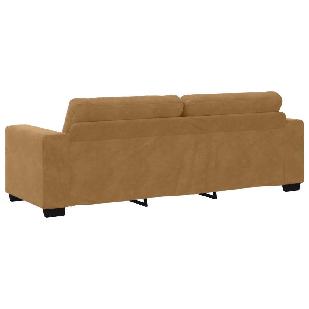 3 Seater Sofa Brown 220 cm Velvet