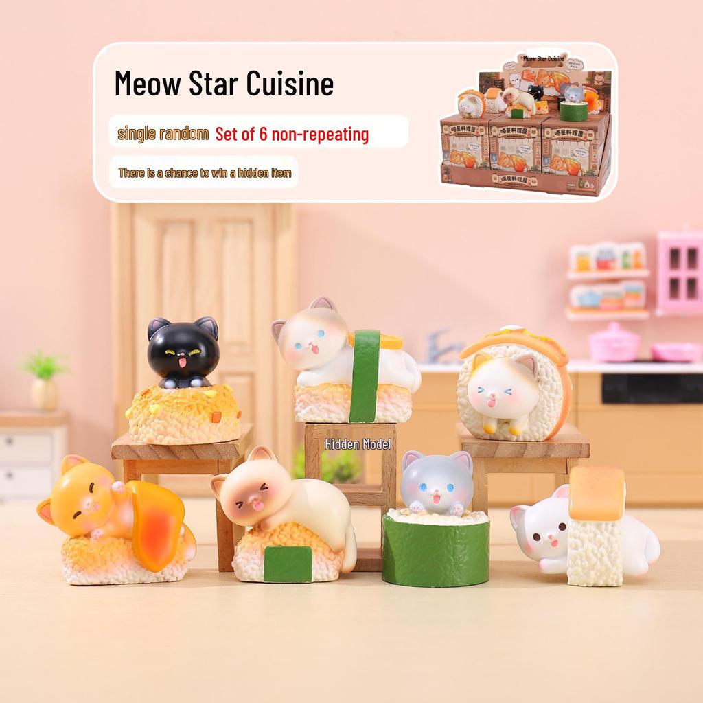 Trendy Cat Sparkling Soda Toy Blind Box – Colorful & Cute Cat Ornaments for Home or Office Décor