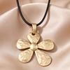 Liquid Flower Pendant Necklace: 5-Color Fashion Wax Cord