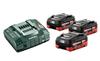 Set Batteria Metabo 3 x 5,5 Ah LiHD + Caricabatterie ASC 145