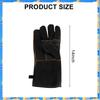 FTS Extrem Hitzebeständige & Feuerfeste Handschuhe Leder Mit Nähten, Fäustlinge Perfekt Für Kamin, Ofen, Grill, Schweißen, BBQ, MIG, Topf H