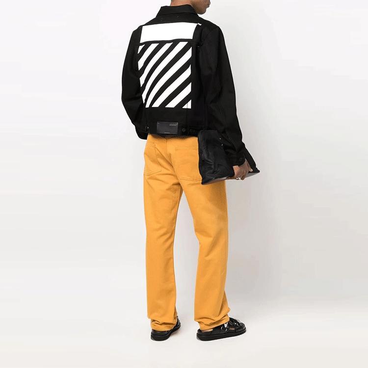 Off-White Diag Tab Slim Denim Jacket Black Men Outerwear OMYE079C99DEN0031001