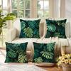 4-piece tropical monstera leaf decorative pillowcase set for living room, bedroom, and garden decoration.  outdoor cushion cove