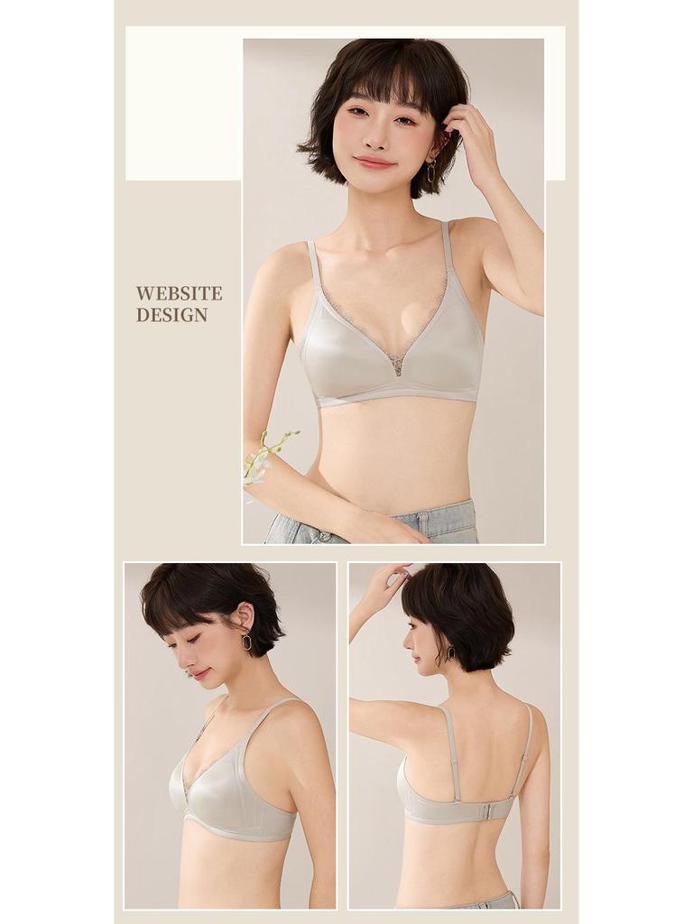 Lace Trim Wirefree Bra - Small Chest Support & Beautiful Back Design