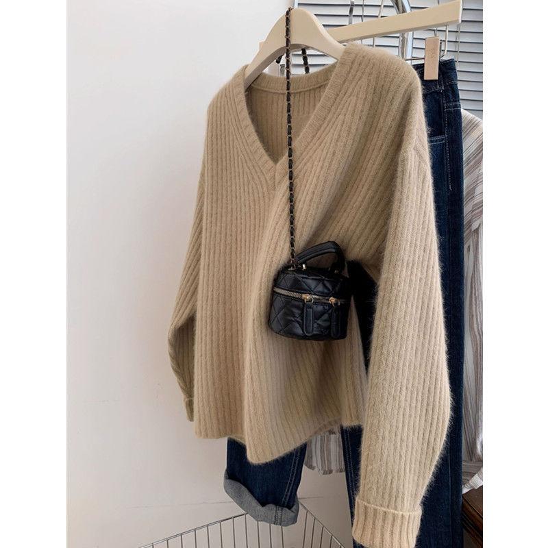 

Осень/Зима Женский вязаный свитер Свободный свитер с высоким воротником Женский зимний толстый топ 2XL хаки