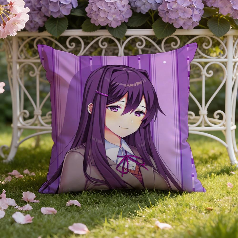 D-Doki L-Literature ClubS Federa per Cuscino Casa & Auto Copricuscino a Doppia Scena: Reversibile per un Comfort Premium