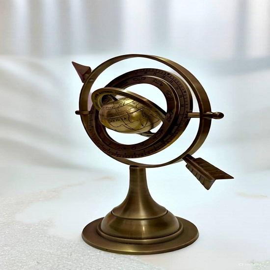 Brass Armillary Globe Celestial Desk Decor
