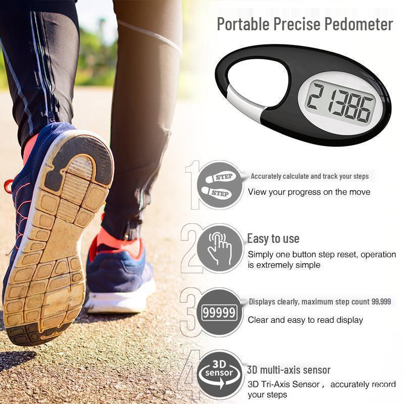 Compact Pedometer with Large Display for Seniors & Kids - Ideal for Running, Walking, Hiking