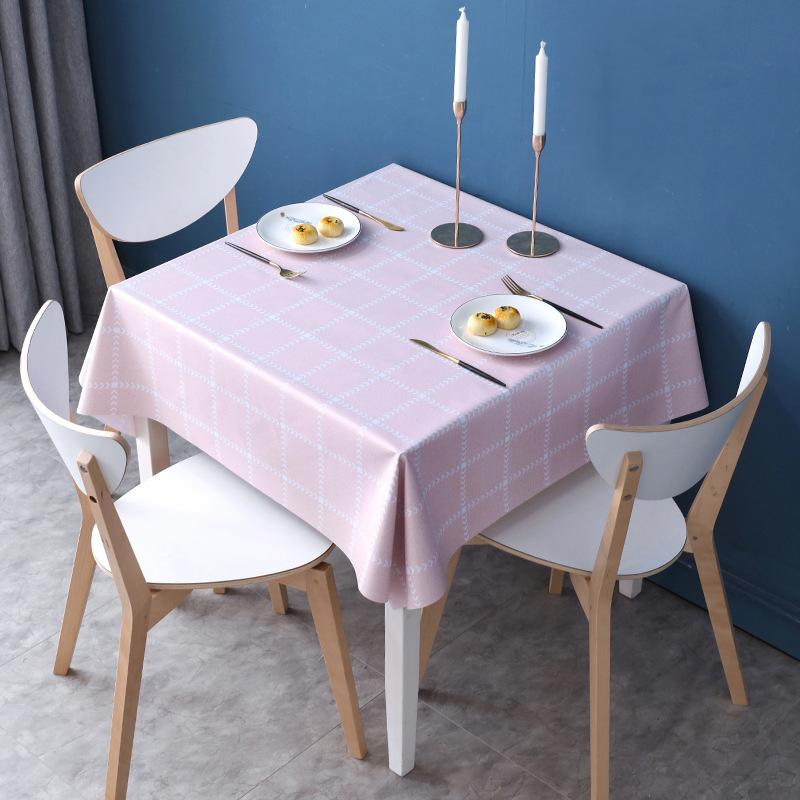 Tablecloth Fabric Waterproof And Oil-Proof Leave-In Light Luxury Square Dining Table Cloth Coffee Table Cloth Pvc Tablecloth Mat