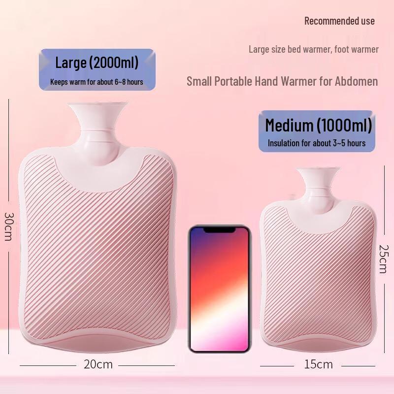 Thickened Reusable Hot Water Bottle with Anti-Scald Cover