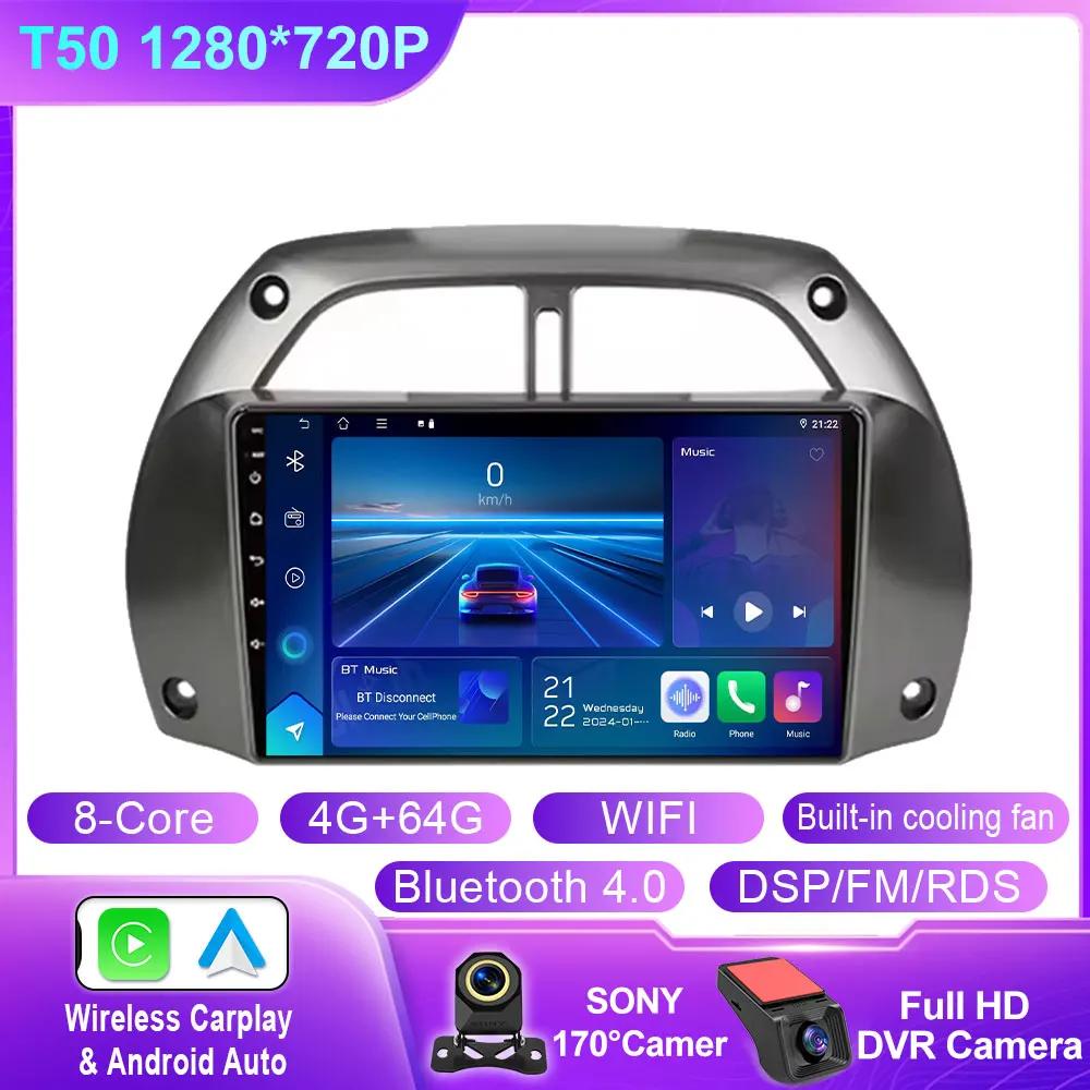 Android 14 For Toyota RAV4 Rav 4 2001 2002 2003 2004 2005 2006 Car Radio Multimedia Player Wireless Carplay Stereo GPS NO 2 DIN
