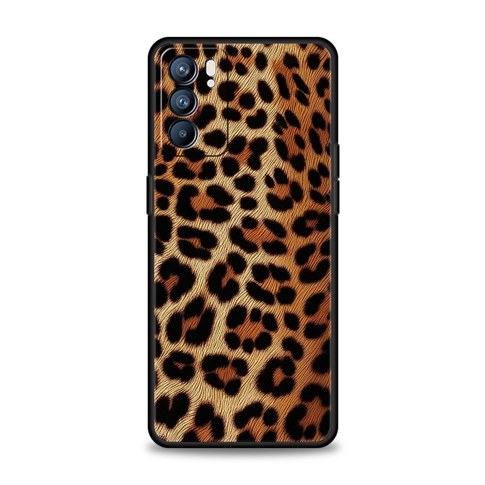 Fashion Tiger Leopard Print Case For Oppo Reno13 Reno12 Reno11 F Reno10 Pro A54 5G Find X5 A53 A52 A9 A17 4G A79 A80 A98 Cover