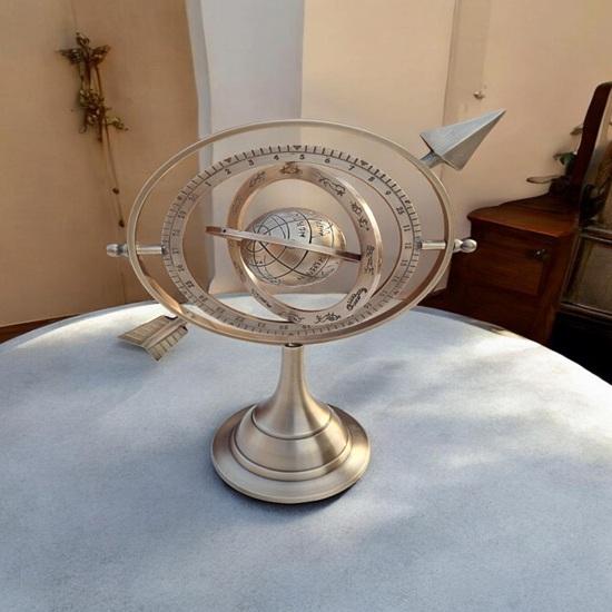 Nautical Brass Armillary Sphere Globe with Arrow Astronomical Zodiac 30.48 cm Desk Decor Offices, Libraries, Studies Christmas Holiday Decor Gifting