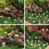 Figurki Mini Czaszek Główki Szkieletu Miniatury na Dekoracje Halloweenowe, Dekoracje Czaszki, Akcesoria do Domków dla Lalek na Dekoracje Halloweenowe, 40 szt.