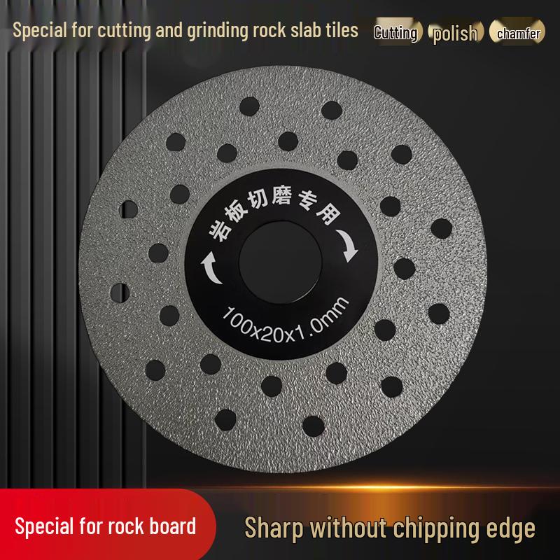 Schieferfliesen Schneid- & Schleifscheibe - Doppelte Verwendung zum Trimmen & Fasen mit 45°-Winkelschleifer, Trockenschneidblatt