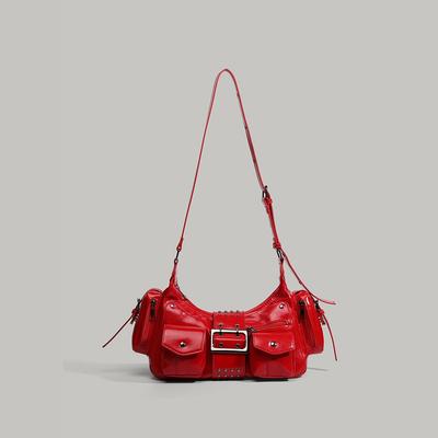 2025 New Niche Design Punk Style Rivet Belt Buckle Design Shoulder Bag Trendy Fashion Underarm Bag for Fashionistas