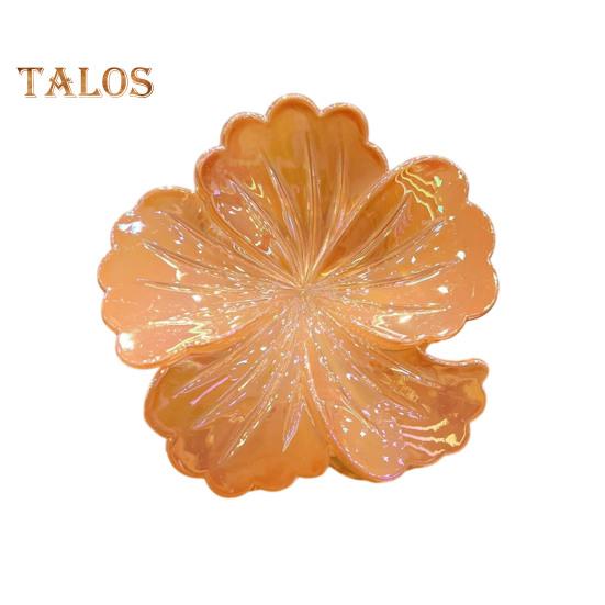 

Женская заколка-краб с цветочным узором, заколка для волос с нескользящей рукояткой, яркие цвета, аксессуар для волос в виде акулы темно-оранжевого