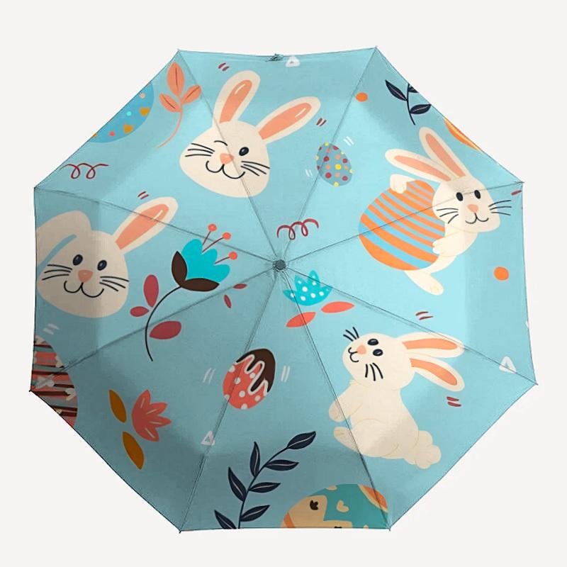 1pc Easter Eggs, Bunny Automatic Folding Umbrella - 8-Rib Automatic Open/Close, Large Canopy Birthday Festival Gift Yy251217123