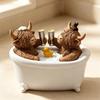 Highland Cow Bathtub Resin Craft Ornament Cute Animal Figurine Home Decor Gift All Occasions