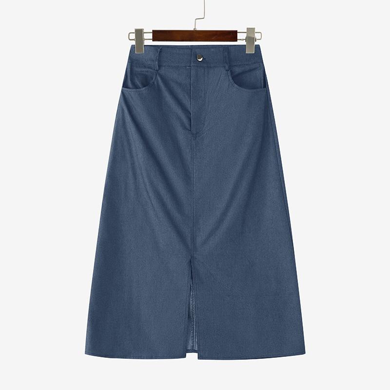 

ZANZEA Womens Casual Solid Color Loose Vintage Overskirts S світло-синій колір