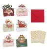 Holiday Souvenirs 10 Pcs 3D Christmas Greeting Card Cute Tree Santa Snowman Claus Cards Wreath Design for Festive Messages Wishes