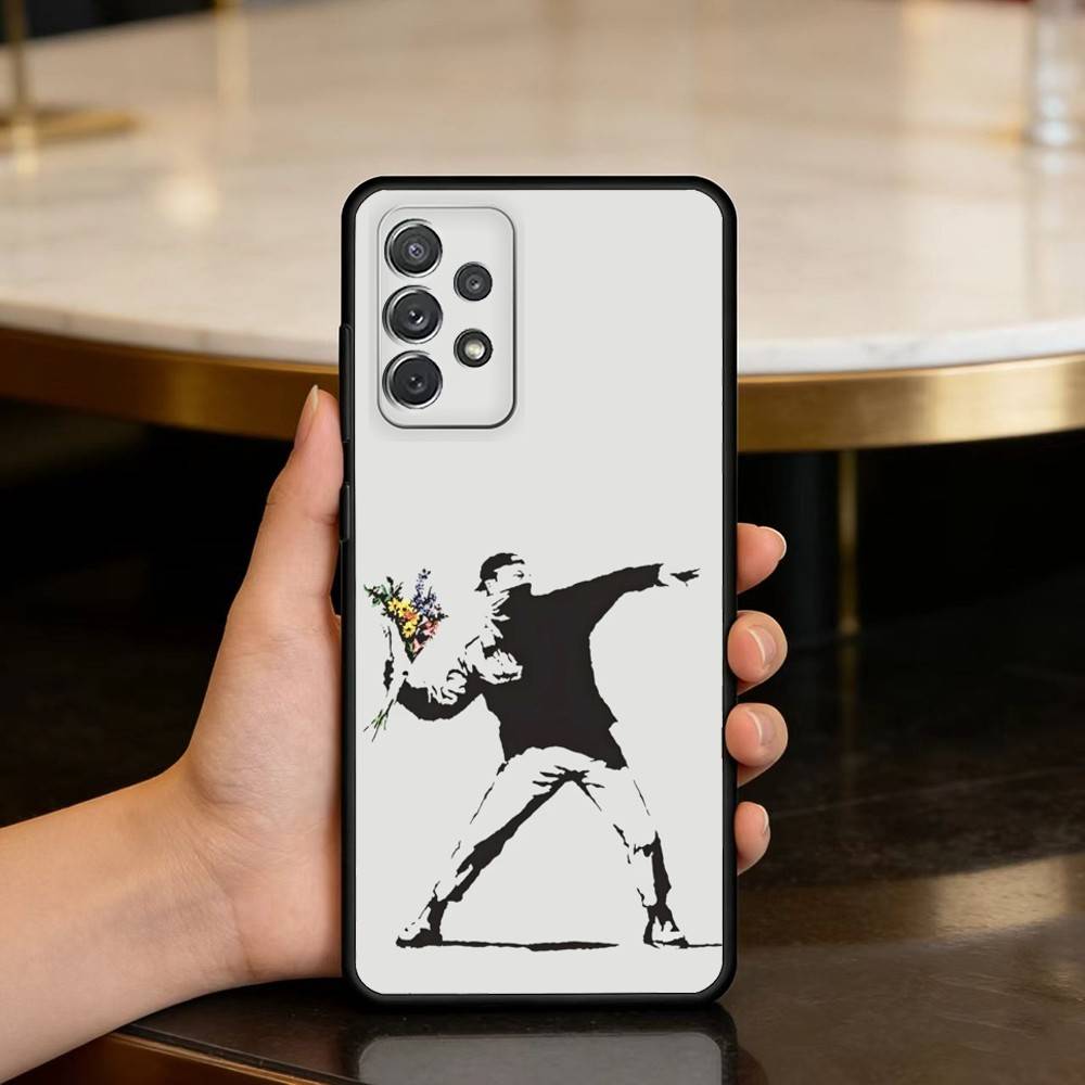 

G-Graffiti A-Artist B-Banksy Phone Case For Samsung Galaxy A73,A72,A71,A70,A53,A52,A51,Soft Silicone Black Cover Samsung a51 4g