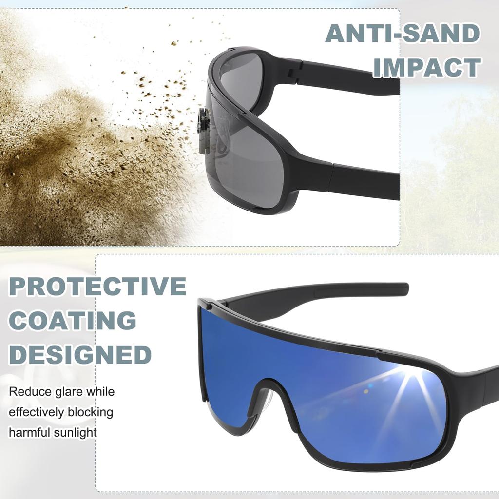 Sports Sunglasses for Polarized for Black Colorful Green [uxcell] Men, Lenses, Cycling, Hiking, Driving, Fishing, Frame,