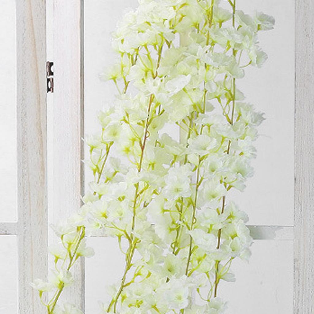 Artificial Flower Rattan Single 1.8m 135pcs Flowers Head Vivid Decorative Silk Plastic Hanging Fake