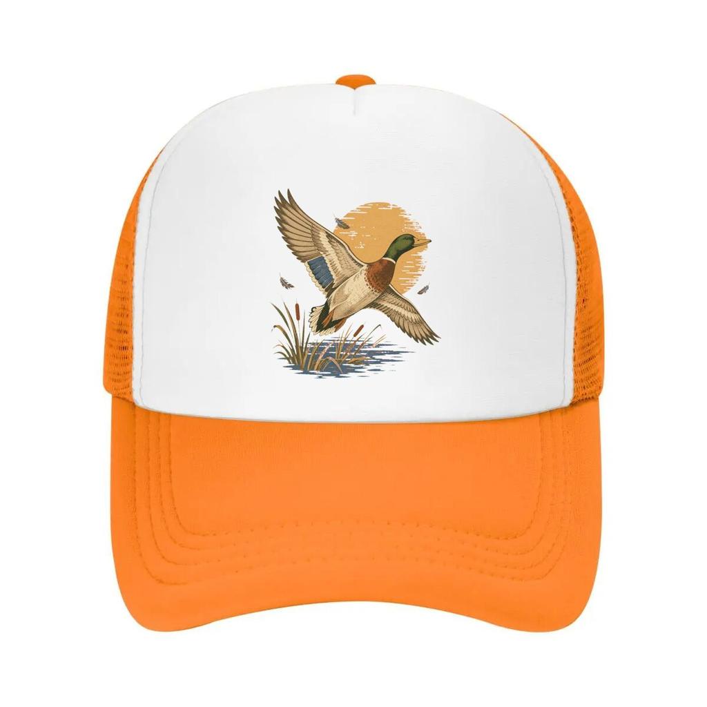Retro Marsh Duck Flight Emblem Mesh Baseball Cap Casual Hat Outdoor For Womens Unisex FeUnisex