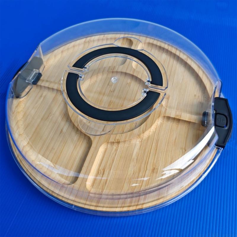QX2E Pack of 1 Party Appetizer Serving Dish with Clear Covers Included for Gatherings