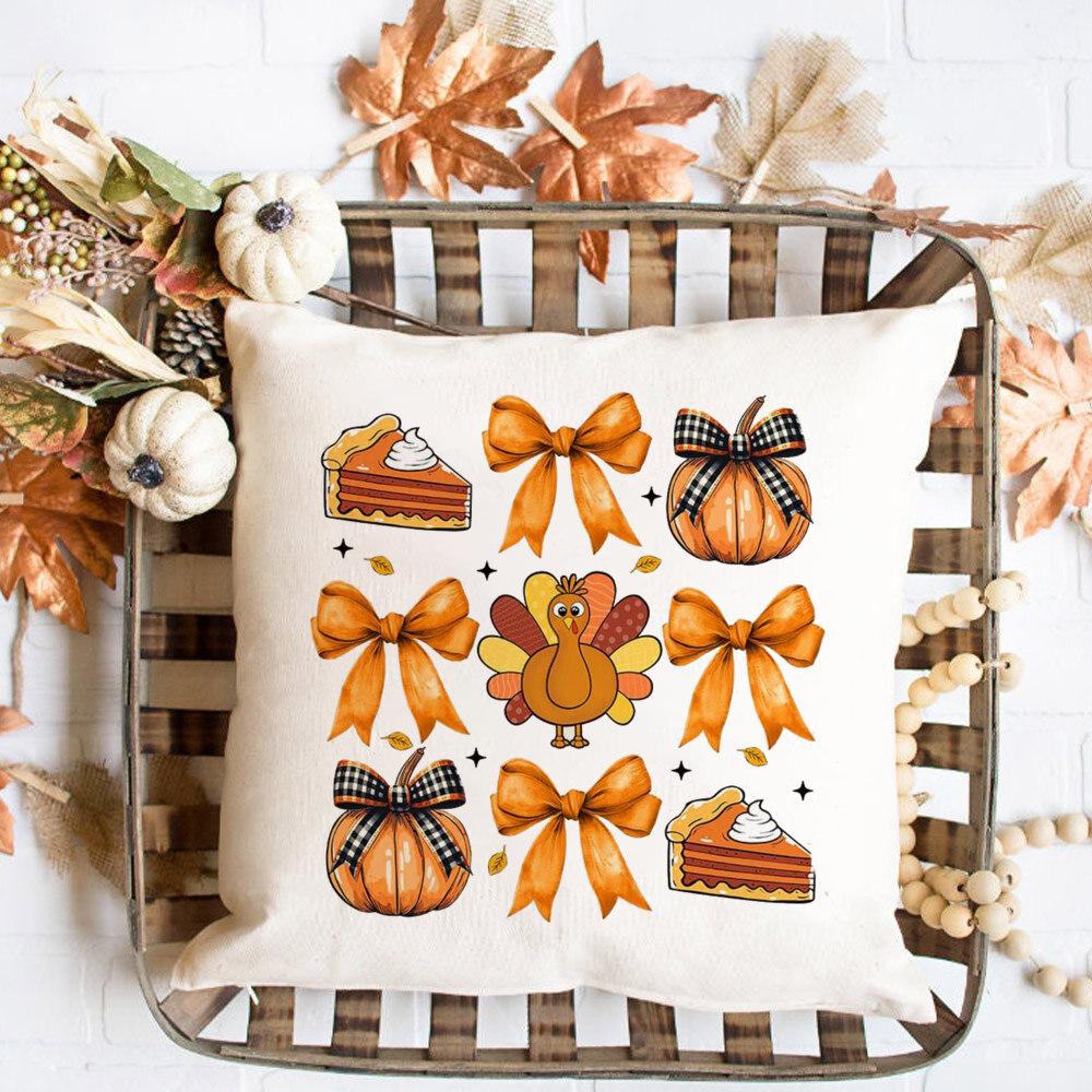 Kürbis Truthahn Muster Kissenbezug Herbst Party Deko Zuhause Kissenbezug Herbst Feiertag Kissenbezug Thanksgiving Herbst Geschenk