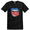 Psychedelic Mouth Graphic T Shirt w/ Red Tongue and Blue Lips Cool Tee