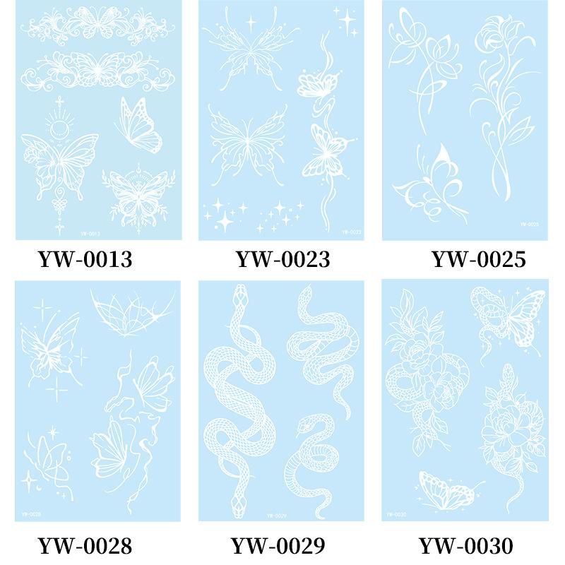 6 Sets Glow In The Dark Lace Temporary Tattoos Waterproof Fake Tattoo for Festival Party Henna Style Arm Leg Decoration
