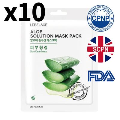 Pack de masques à l'aloès (10 feuilles) – Masques apaisants et hydratants pour le visage