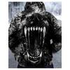 Vintage Heren Hoodie 3d Print Dierlijke Hoektanden Tops Herfst Dier Lange Mouw Hoodie Mode Heren Top Oversized Streetwear Kleding