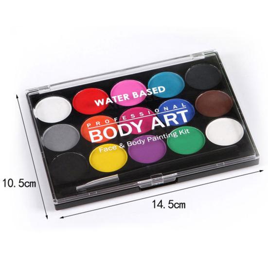 15 Colors Artist Washable Kids Face Watercolor Paint Solid Pigment Makeup Tool