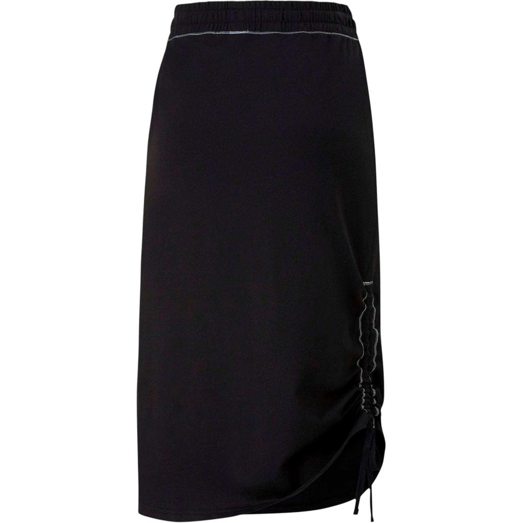 Puma Unifarbener sportlicher atmungsaktiver Midirock Damen Unterteile Schwarz 531315-01