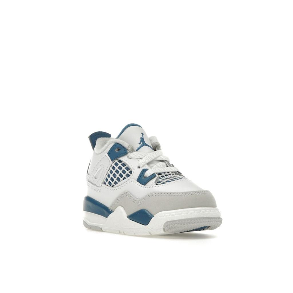 Air Jordan 4 Retro TD Military Blue 2024 Buty dla niemowląt Biały Off-White Neutralny szary BQ7670-141