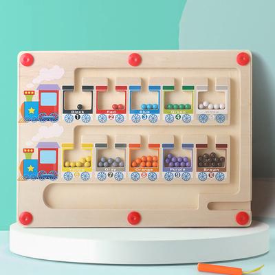 Bambini Montessori Giocattolo Penna Magnetica Gioco di Palline in Movimento Colore Ordinamento Conteggio Tavola Allenamento Motricità Fine Giocattoli Educativi Sensoriali