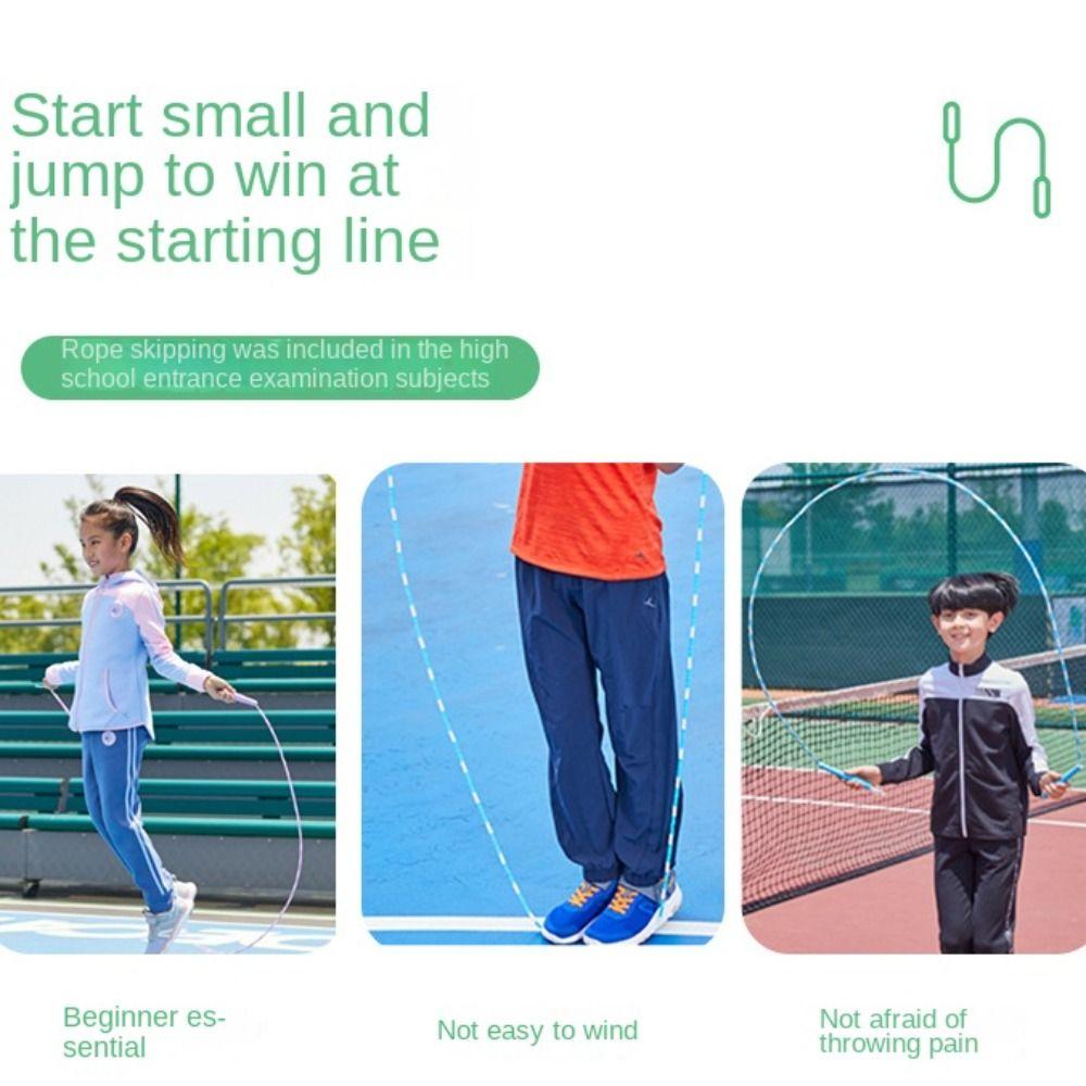 2.8m Segmented Fitness Jump Rope Bamboo Joint Sports Rope Soft Bead Skipping Rope Home Exercise